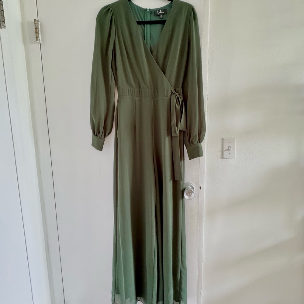 Lulus emerald green jumpsuit XS